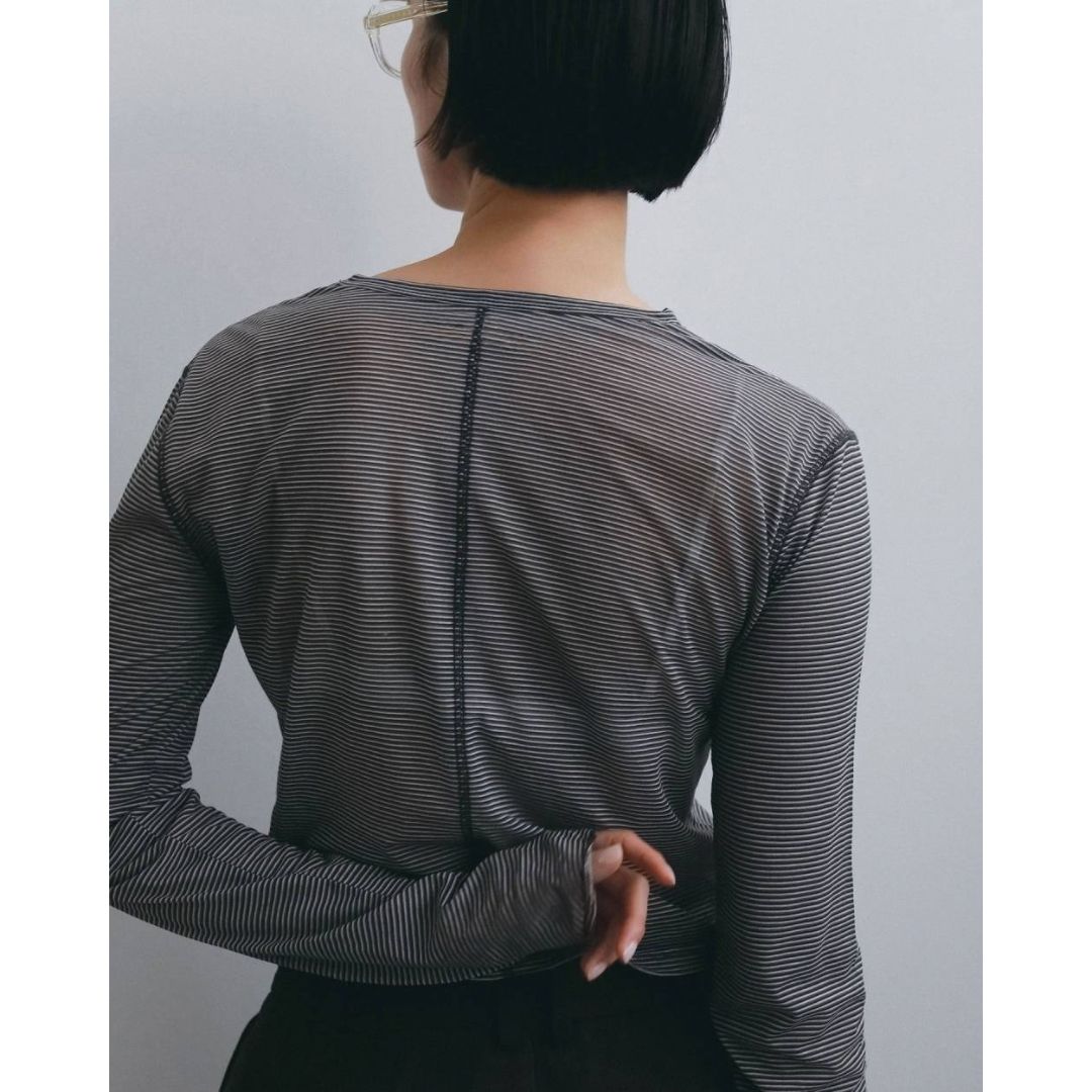 Sheer Border Long T-shirts 