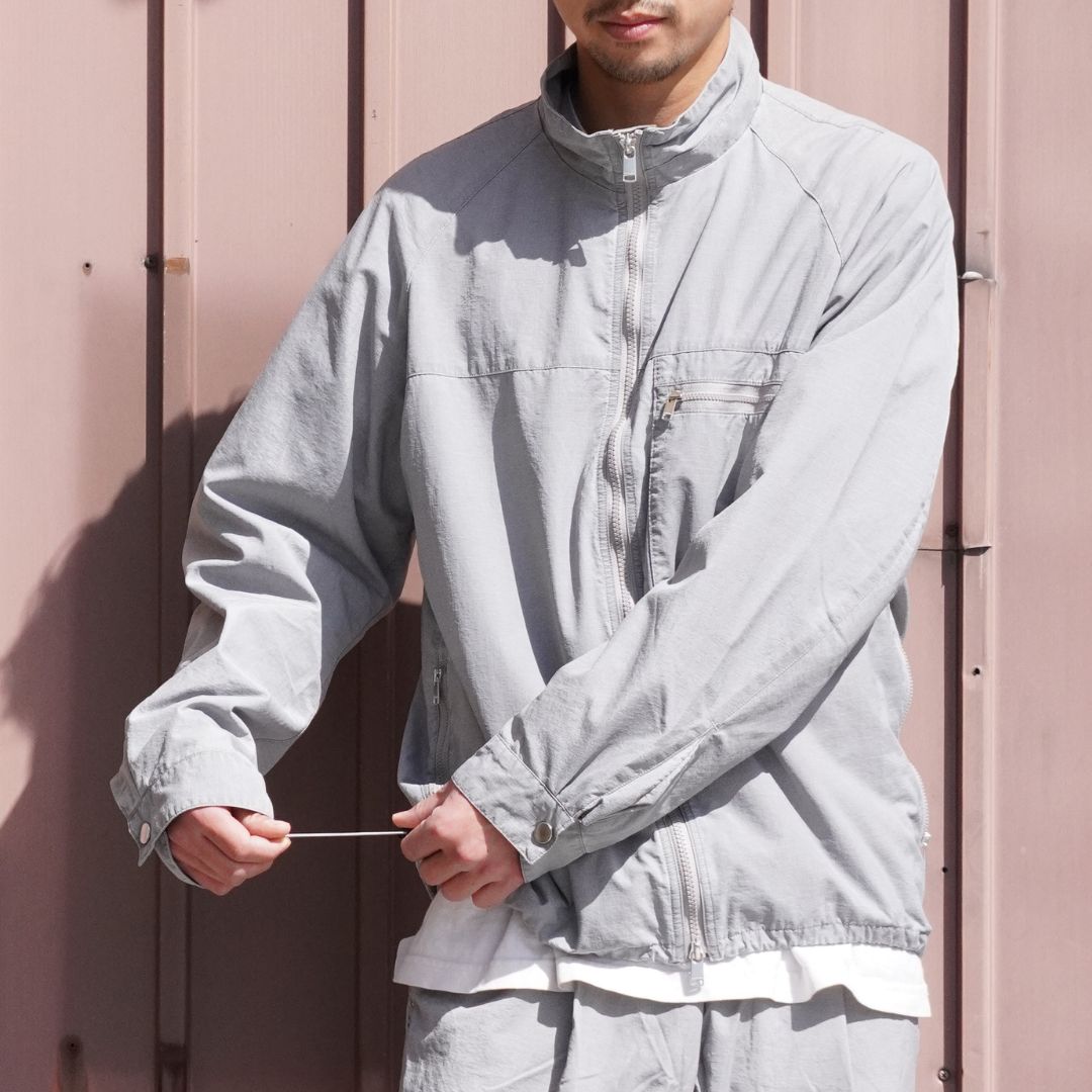 HIKER FULL ZIP JACKET NYLON RIPSTOP PIGMENT DYE WITH WINDSTOPPER