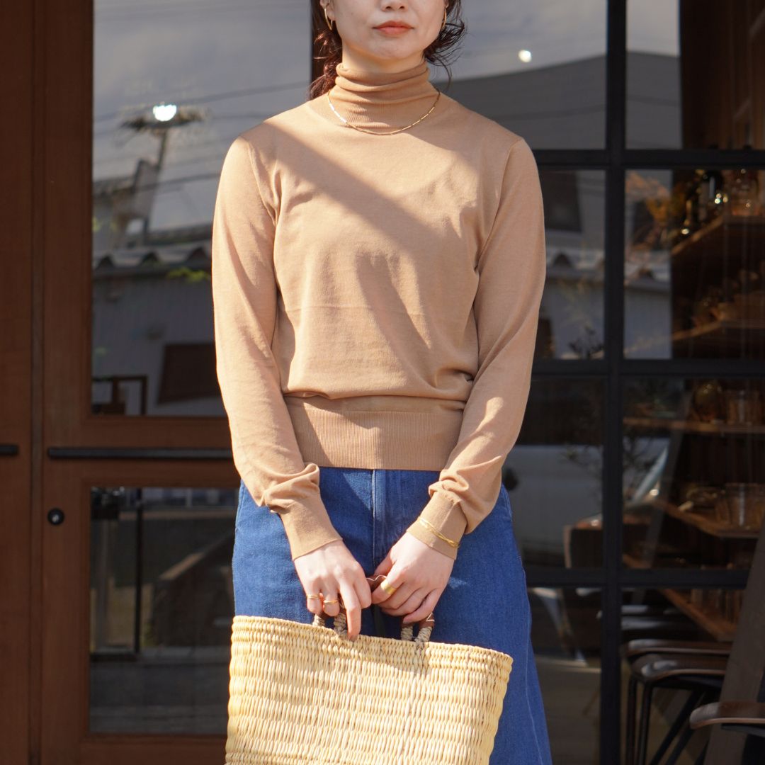 STANDARD / SKIN KNIT｜TURTLE NECK BEIGE