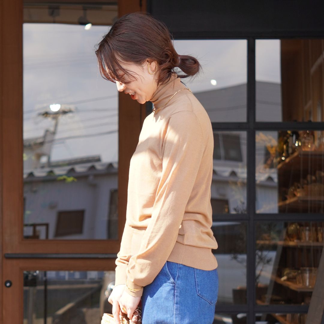 STANDARD / SKIN KNIT｜TURTLE NECK BEIGE