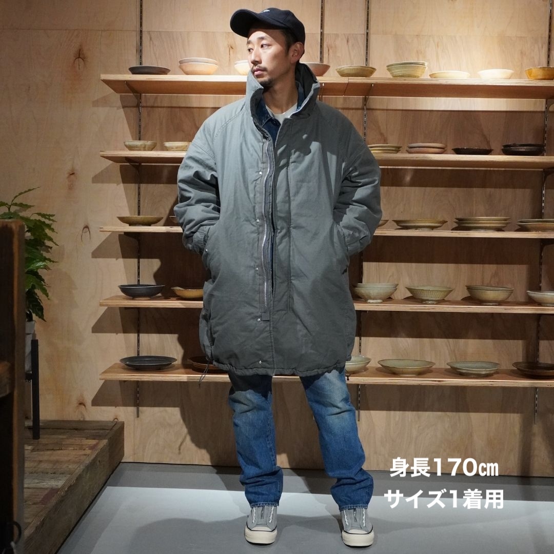 TROOPER PUFF COAT COTTON BACKSATIN PIGMENT DYE WITH WINDSTOPPER