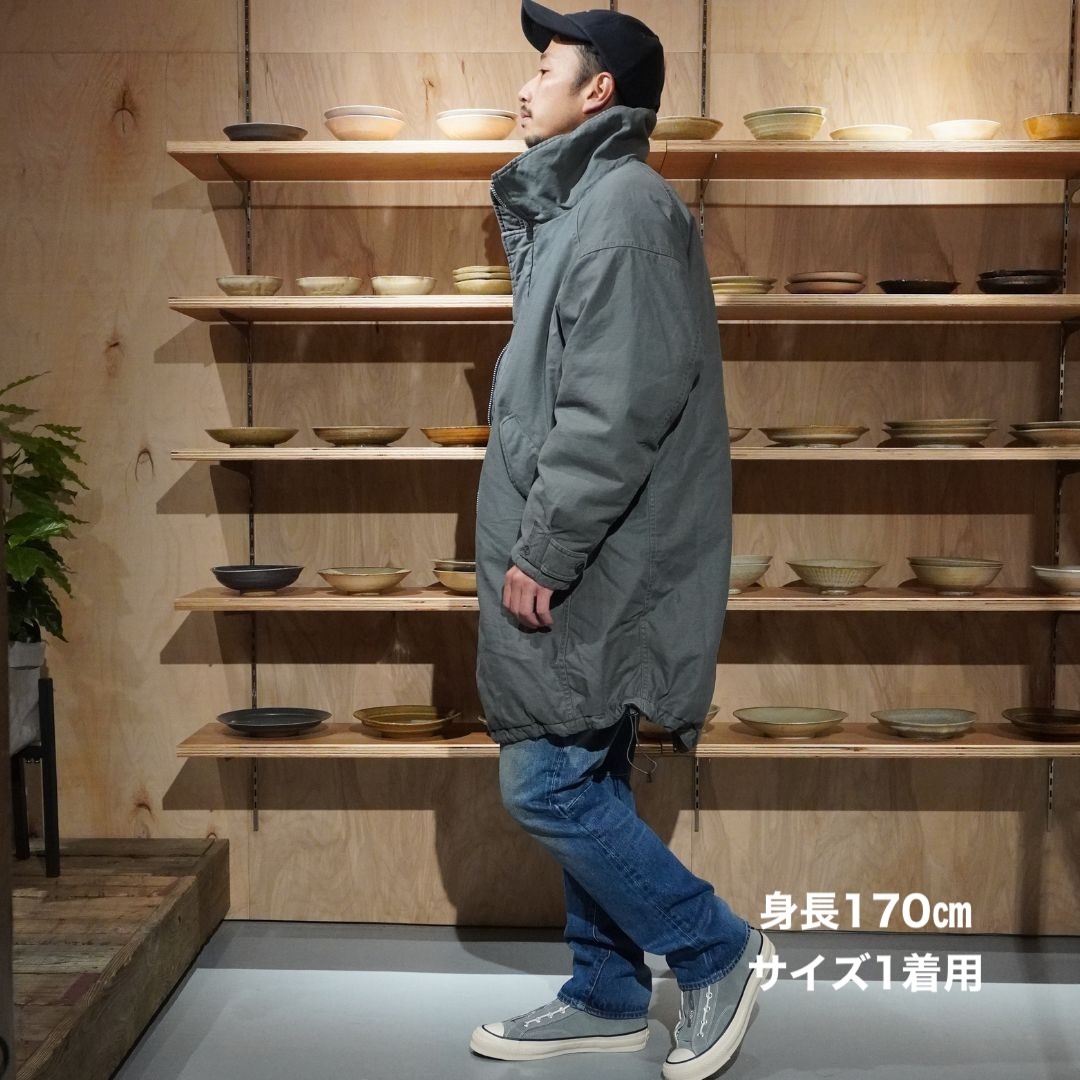 TROOPER PUFF COAT COTTON BACKSATIN PIGMENT DYE WITH WINDSTOPPER