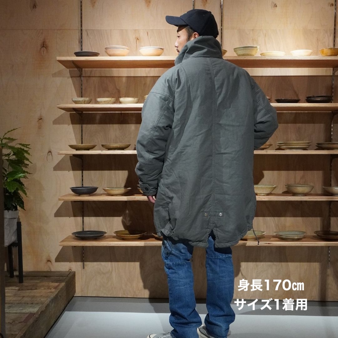 TROOPER PUFF COAT COTTON BACKSATIN PIGMENT DYE WITH WINDSTOPPER