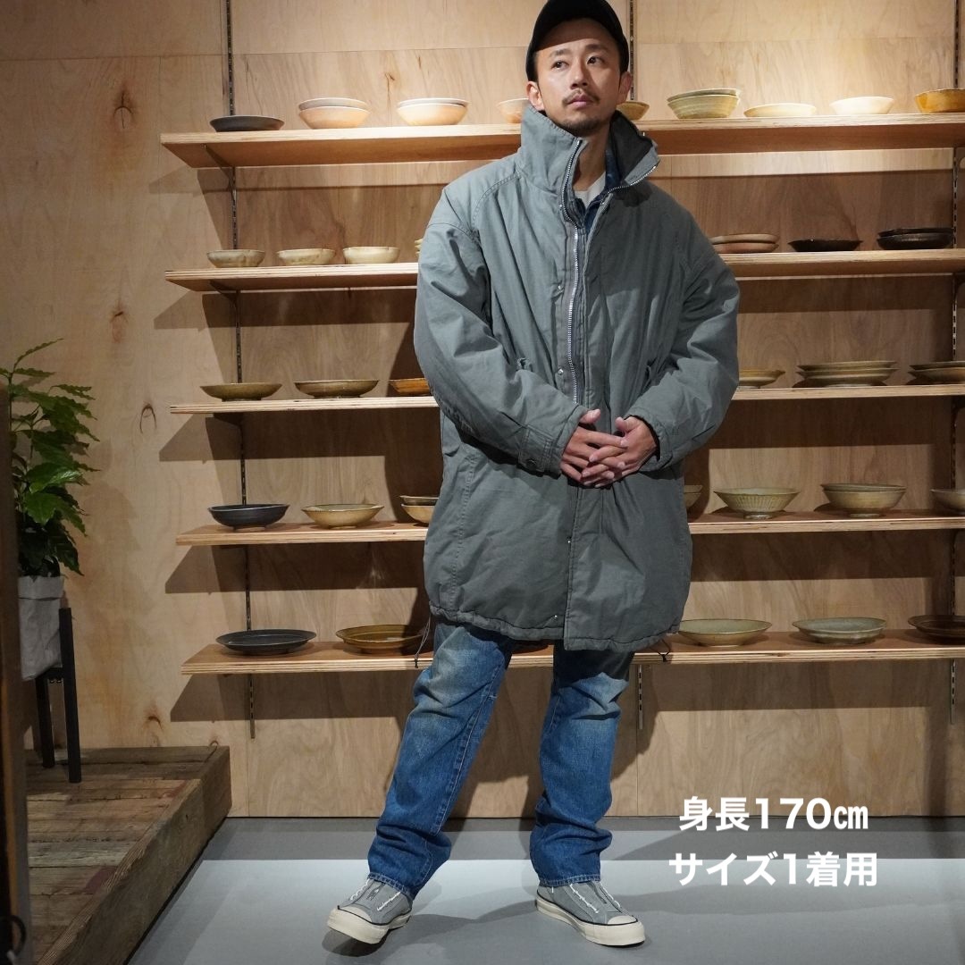 TROOPER PUFF COAT COTTON BACKSATIN PIGMENT DYE WITH WINDSTOPPER