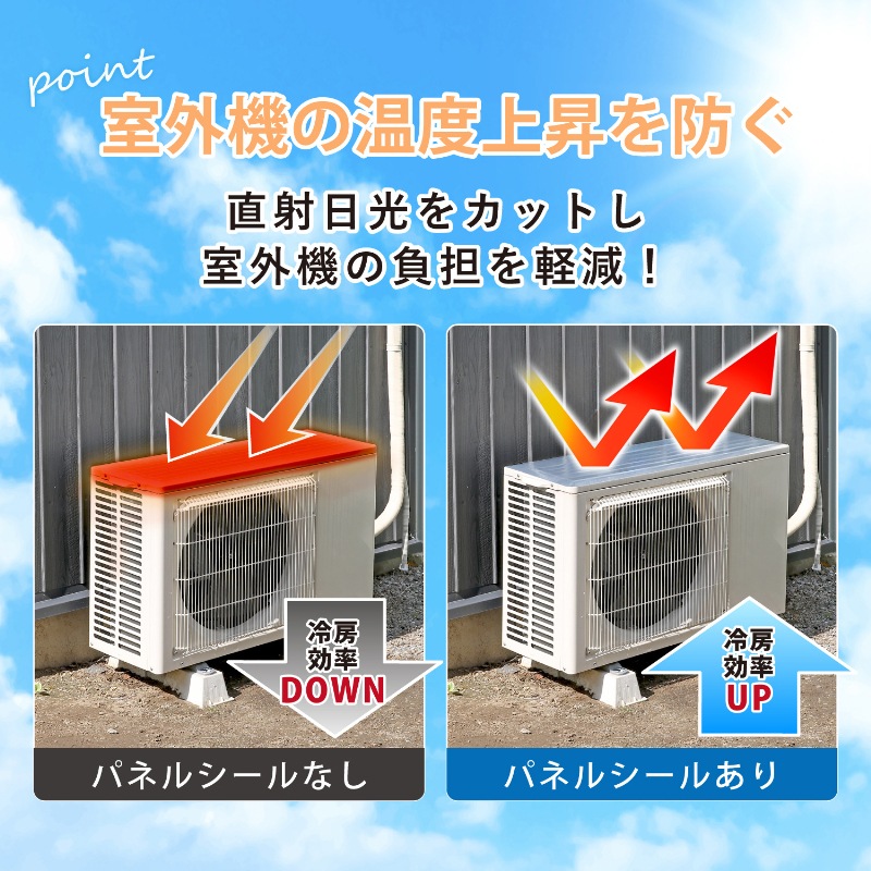 エアコン室外機用日よけパネル シール 2枚組 611-95 | 生活雑貨