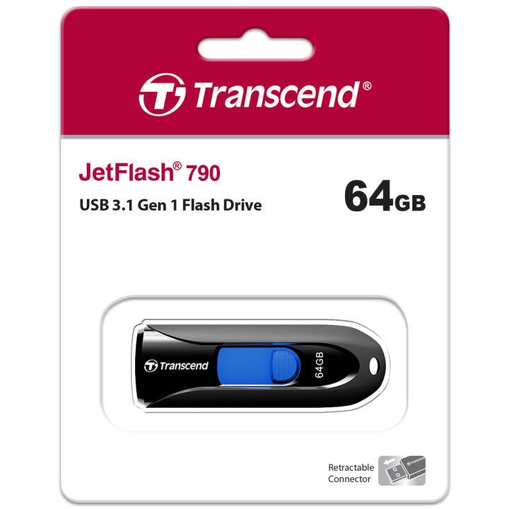 Transcend トランセンドジャパン TS64GJF790K JetFlash 790 ブラック 64GB パッケージ