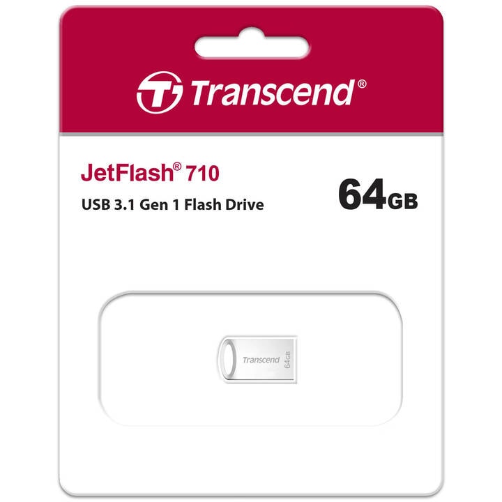 Transcend トランセンドジャパン TS64GJF710S JetFlash 710 シルバー 64GB パッケージ