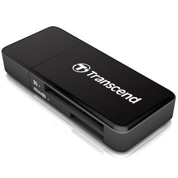 Transcend トランセンドジャパン TS-RDF5K USB3 Gen1 カードリーダー ブラック 斜め