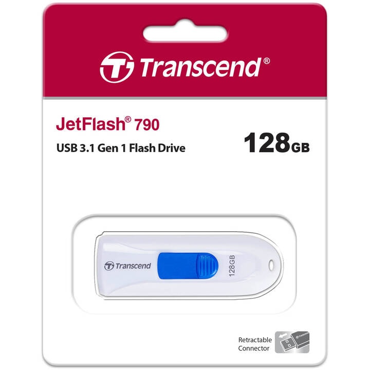Transcend トランセンドジャパン TS128GJF790W JetFlash 790 ホワイト 128GB パッケージ