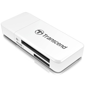Transcend トランセンドジャパン TS-RDF5W USB3 Gen1 カードリーダー ホワイト 斜め