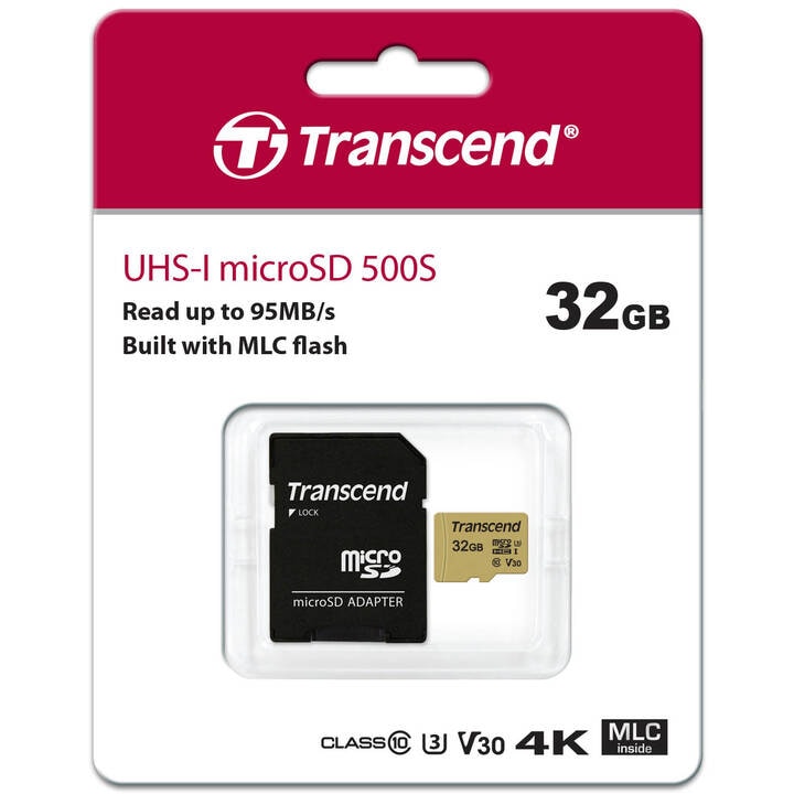 Transcend トランセンドジャパン TS32GUSD500S マイクロSDHCカード USD500S 32GB パッケージ