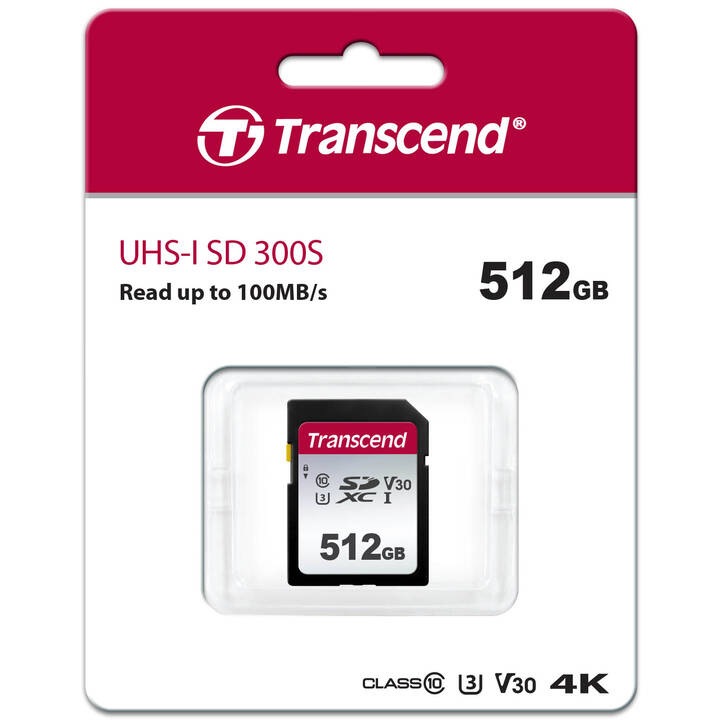 Transcend トランセンドジャパン TS512GSDC300S SDXCカード 300S 512GB パッケージ