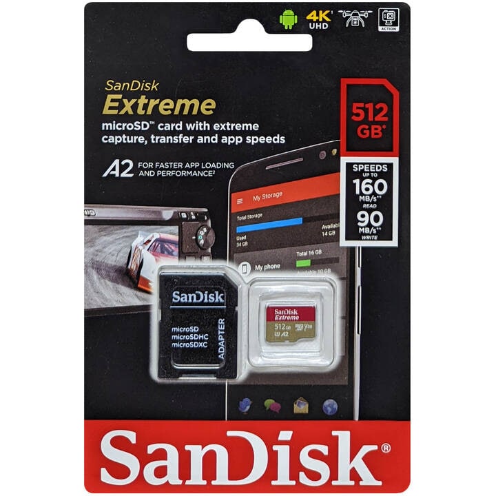 SanDisk サンディスク SDSQXA1-512G-GN6MA 並行輸入品 マイクロSDXCカード Extreme 512GB