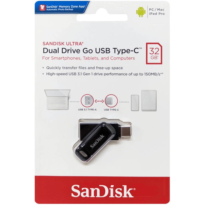SanDisk サンディスク SDDDC3-032G-G46 並行輸入品 Ultra Dual Drive Go USB Type-C ブラック 32GB