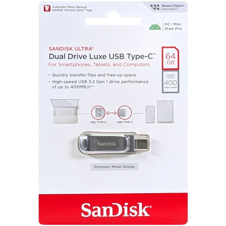 SanDisk サンディスク SDDDC4-064G-G46 並行輸入品 Ultra Dual Drive Luxe USB Type-C シルバー 64GB