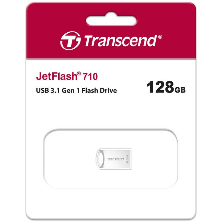 Transcend トランセンドジャパン TS128GJF710S JetFlash 710 シルバー 128GB パッケージ