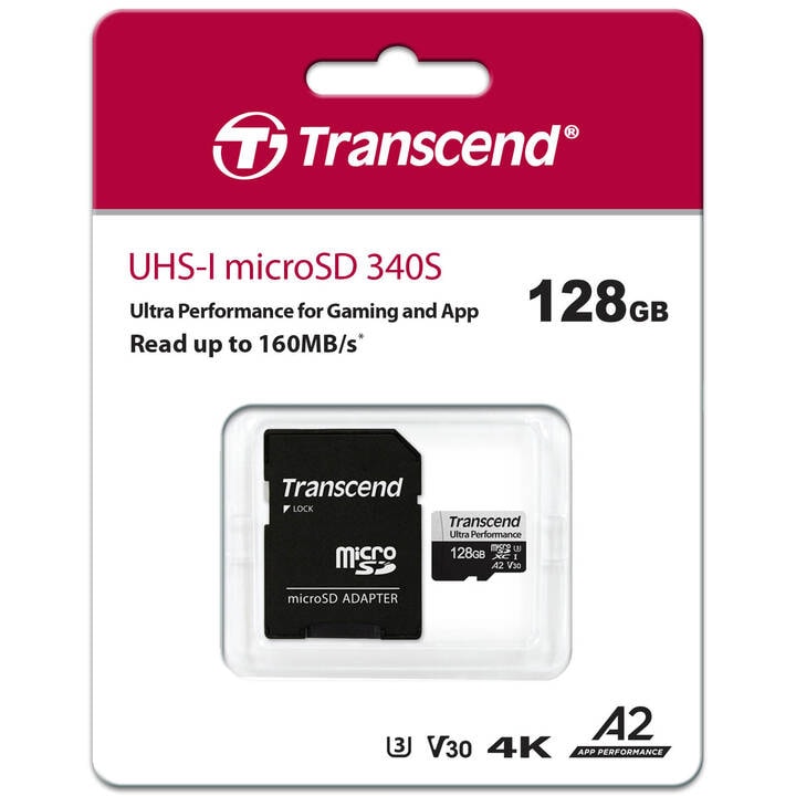 Transcend トランセンドジャパン TS128GUSD340S マイクロSDXCカード 340S 128GB パッケージ