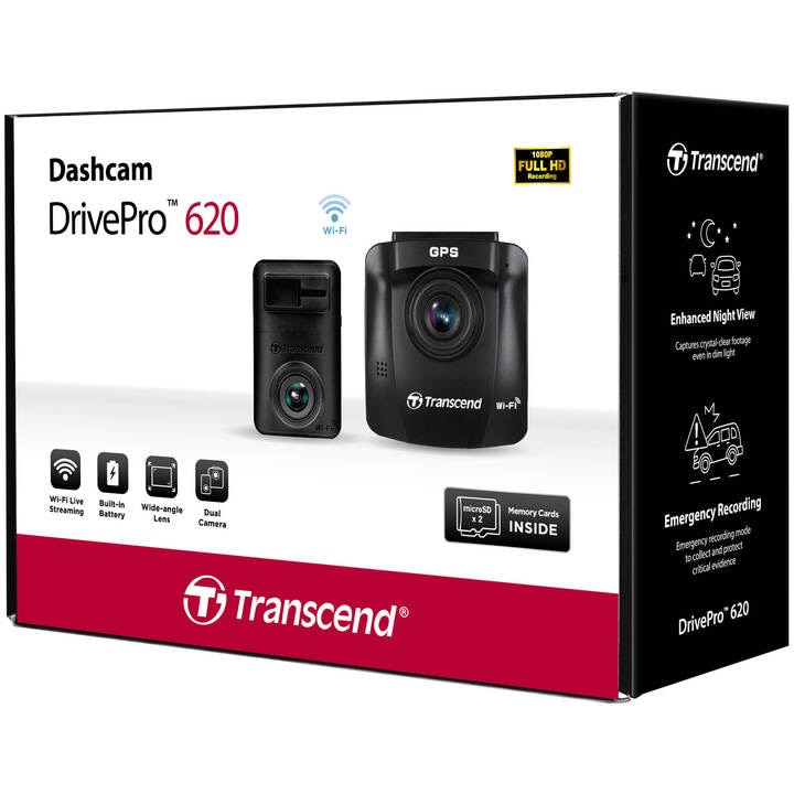 Transcend トランセンドジャパン TS-DP620A-32G DrivePro 620 デュアルカメラドライブレコーダー パッケージ