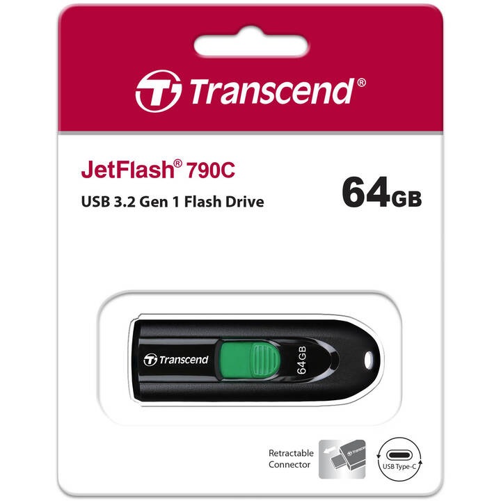Transcend トランセンドジャパン TS64GJF790C JetFlash 790C 64GB パッケージ