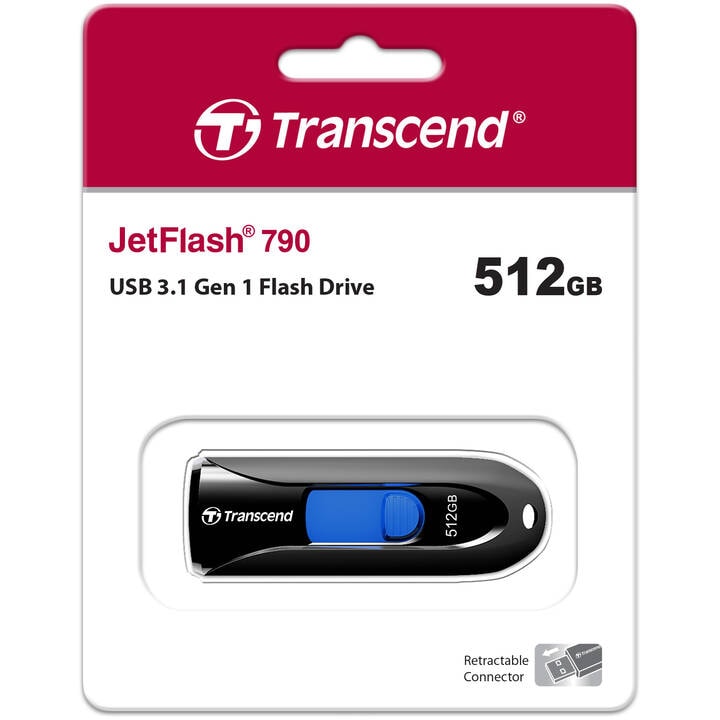 Transcend トランセンドジャパン TS512GJF790K JetFlash 790 ブラック 512GB パッケージ