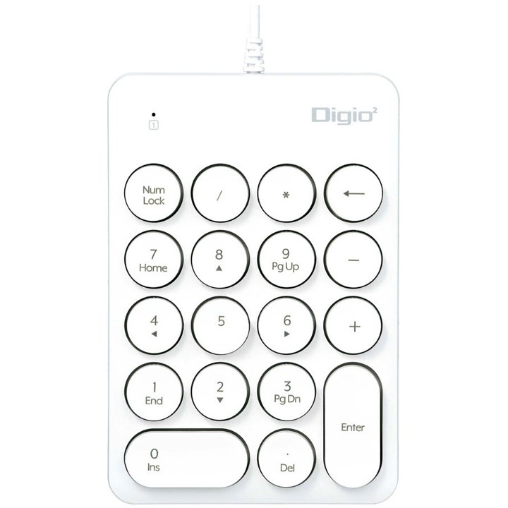 ナカバヤシ TNK-SU230W ラウンドキーキャップ有線テンキーボード ホワイト