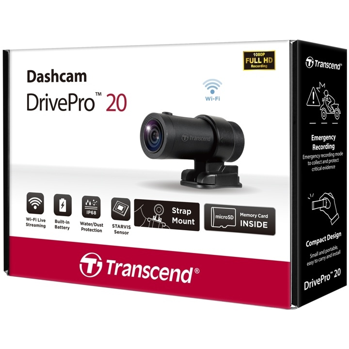 Transcend トランセンドジャパン TS-DP20B-64G DrivePro 20B 二輪車用ドライブレコーダー パッケージ