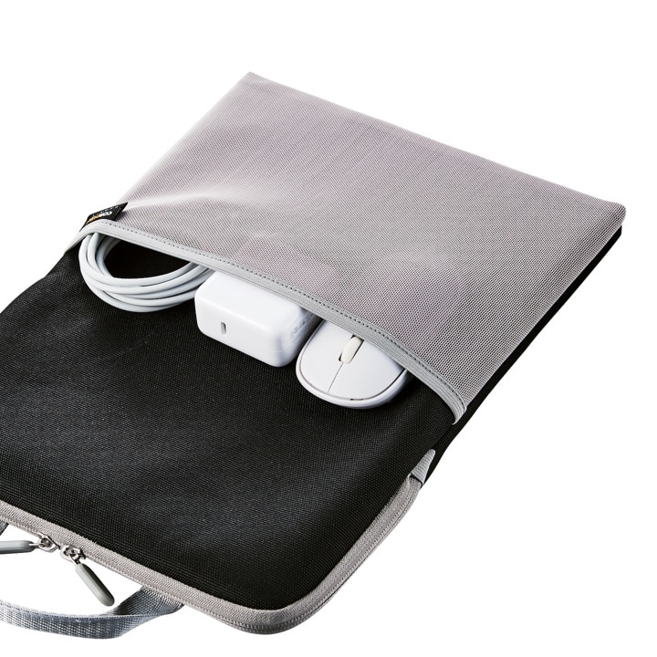 エレコム ELECOM BM-IBHABV11BK ハンドル付きバッグインバッグ 撥水抗菌タイプ ブラック 伸縮メッシュポケット