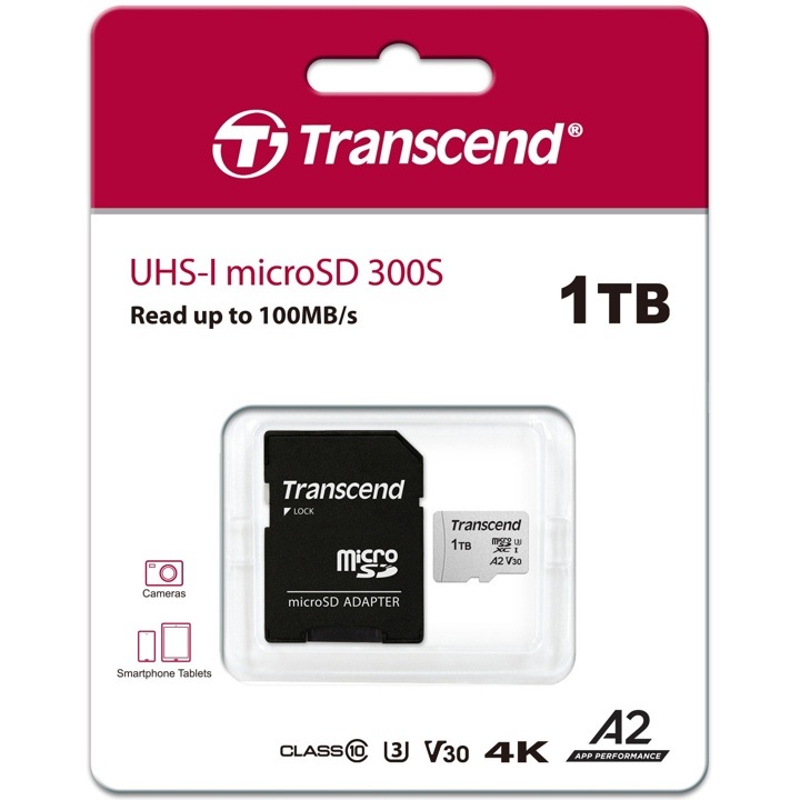 Transcend トランセンドジャパン TS1TUSD300S-A マイクロSDXCカード USD300S 1TB パッケージ