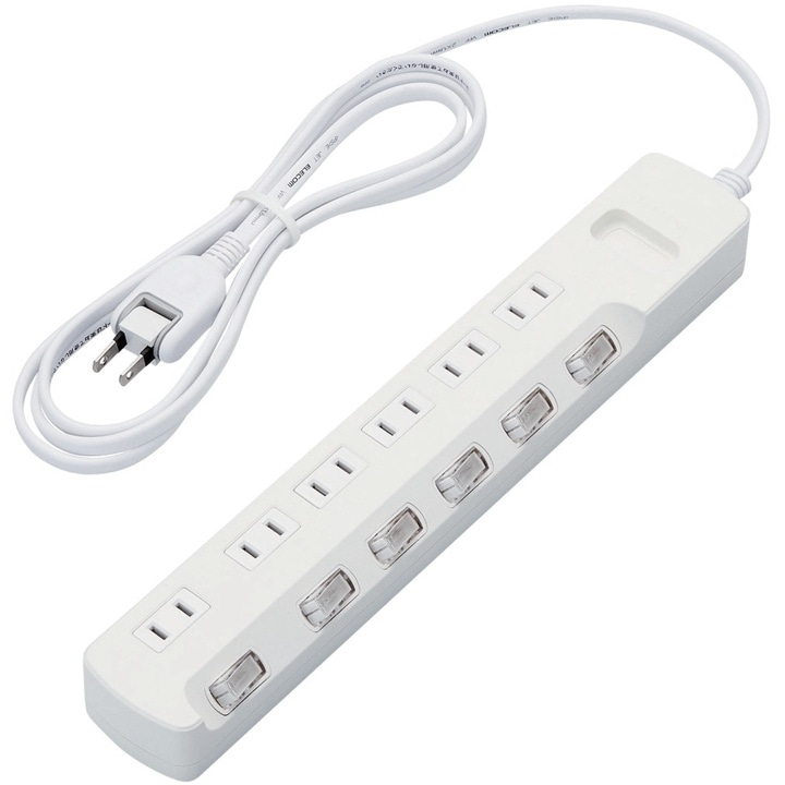 エレコム ELECOM T-E5CA-2620WH 6個口 個別スイッチタップ