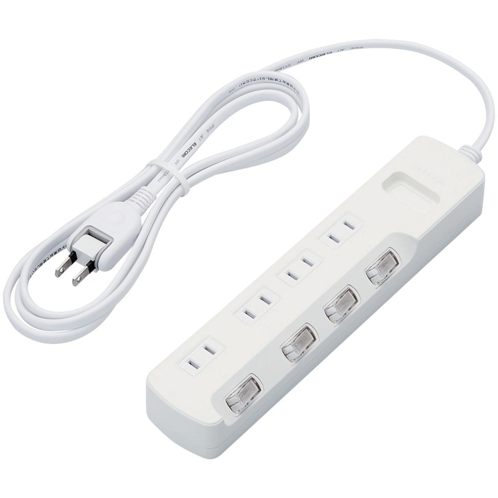 エレコム ELECOM T-E6CA-2420WH 4個口 個別スイッチタップ