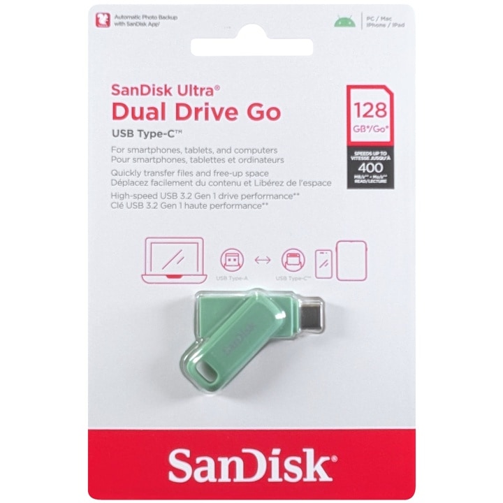 SanDisk サンディスク SDDDC3-128G-G46AG 並行輸入品 Ultra Dual Drive Go USB Type-C アブサングリーン 128GB