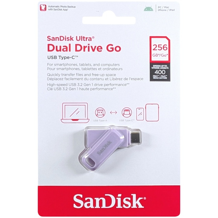 SanDisk サンディスク SDDDC3-256G-G46L 並行輸入品 Ultra Dual Drive Go USB Type-C ラベンダー 256GB