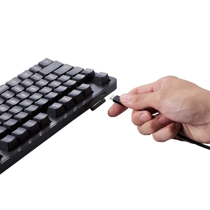 エレコム ELECOM TK-MC30UKLBK 有線メカニカルテンキーレスキーボード 赤軸 着脱可能なUSB Type-Cケーブルを採用