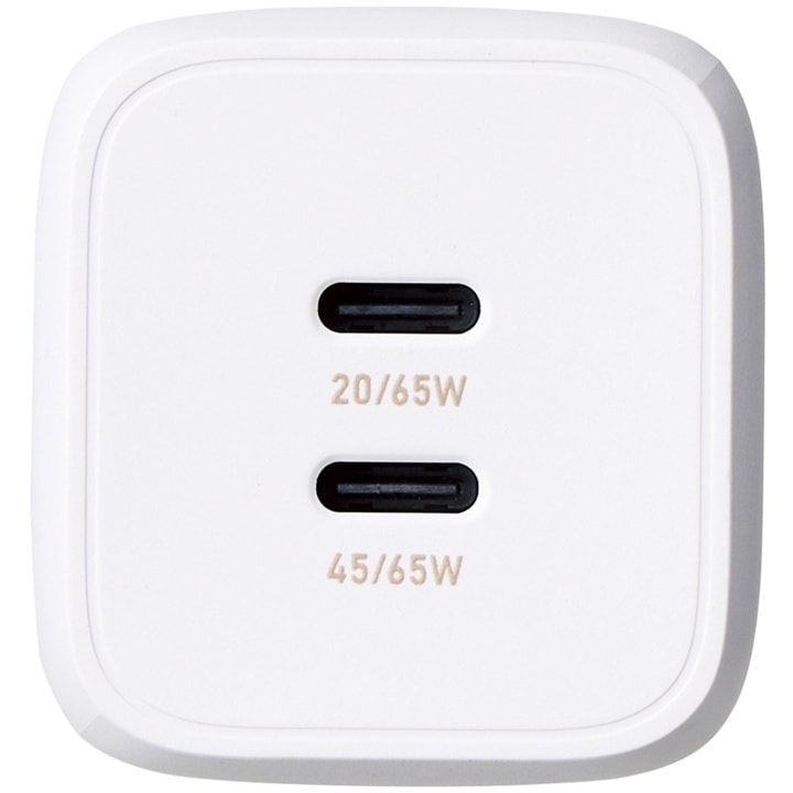 エレコム ELECOM MPA-ACCP43WH-IL ILMF USB Power Delivery 65W キューブAC充電器 USBポート面