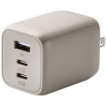 エレコム ELECOM MPA-ACCP4465GB ＆me USB Power Delivery 65W キューブAC充電器 グレージュ