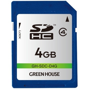 グリーンハウス GREEN HOUSE GH-SDC-D4G SDHCカード 4GB