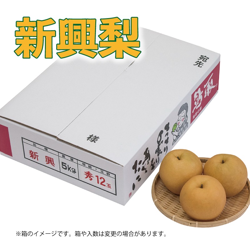 梨「新興」5kg箱・サイズ指定不可（8～10玉入り）