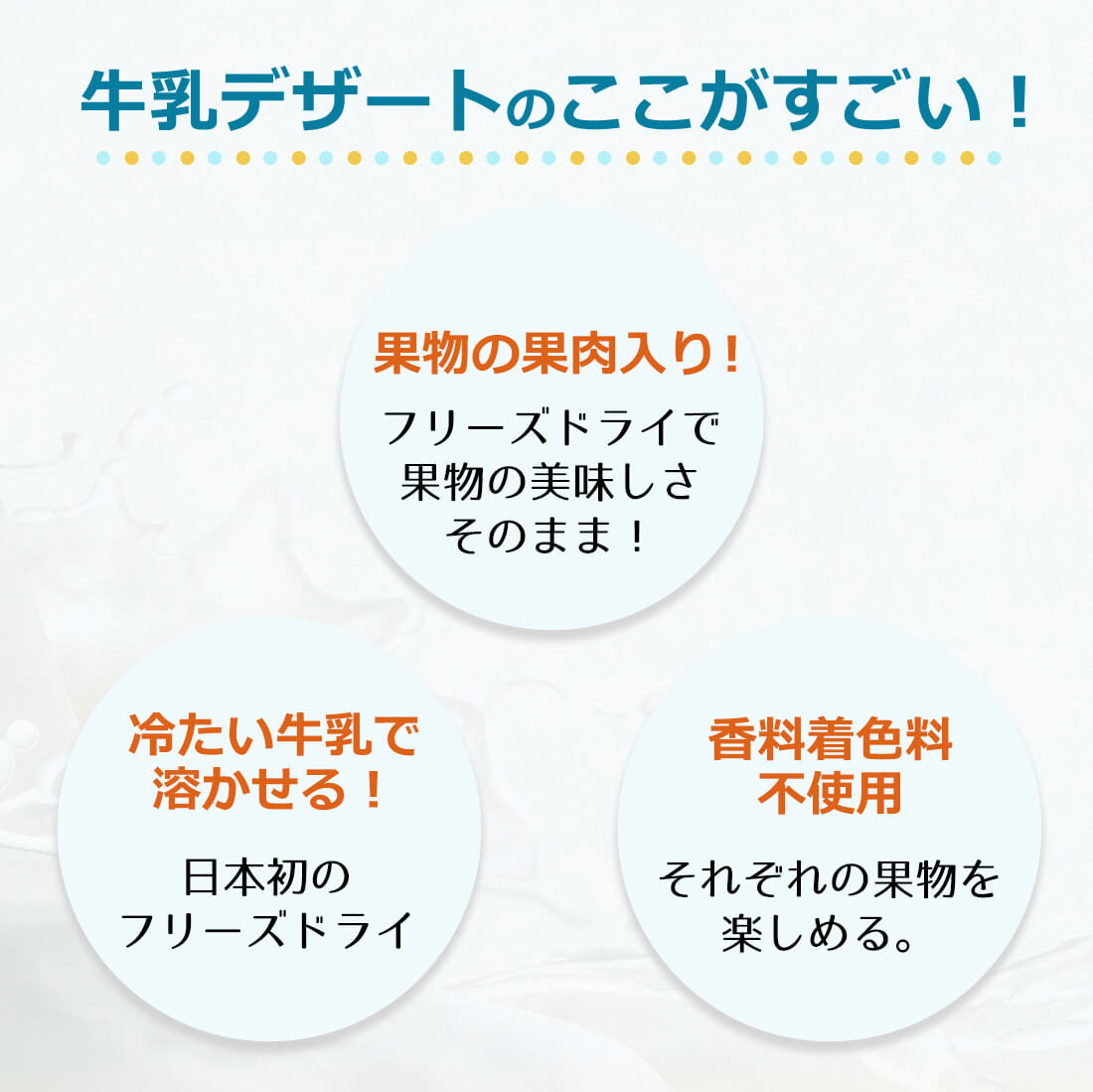 選べる牛乳デザート3袋セット(30食)(フリーズドライ)
