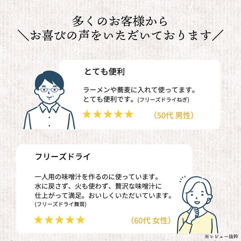 きのこ味噌汁の具4種セット（舞茸・えのき・ねぎ・油揚げ）（フリーズドライ）