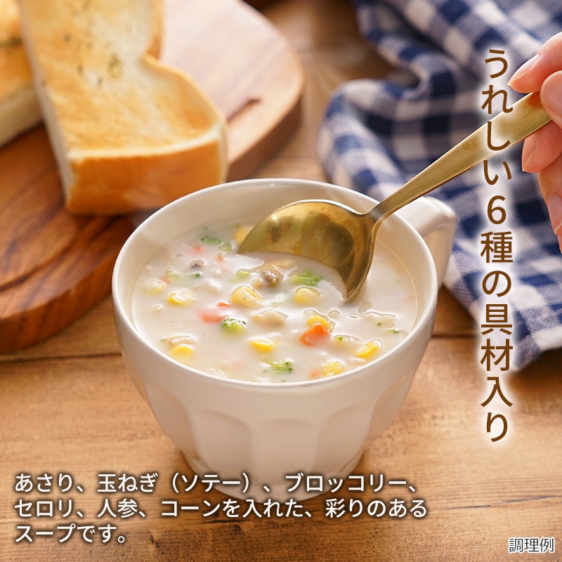 選べる彩り具材のクラムチャウダー・春野菜のポタージュ4袋セット（12食）（フリーズドライ）