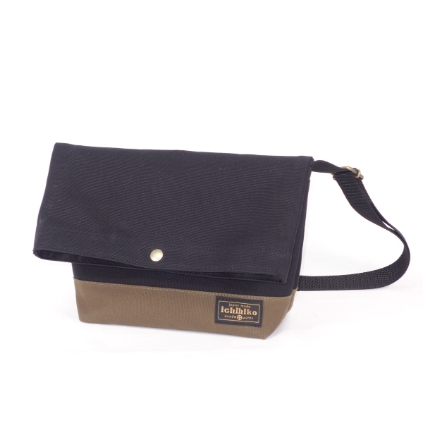 いちひこ帆布 先折れショルダー(黒)