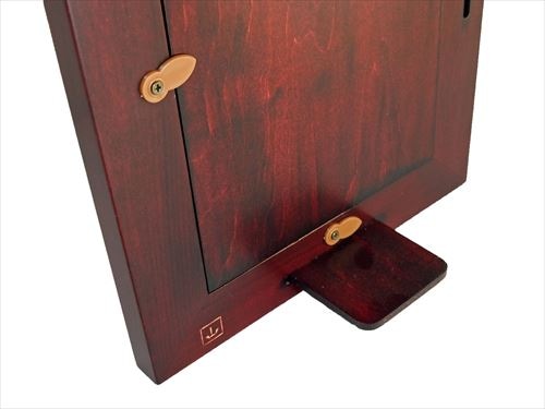 日光彫 写真立て（タテ型） 三猿とねむり猫（ウレタン塗り