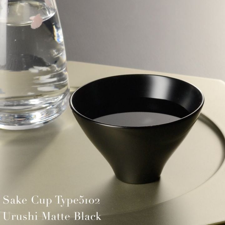 木製 ぐい呑み type5102 黒艶消し 漆塗り