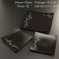 【食器ペアセット】吹上皿セット（大×1・小×2） 花