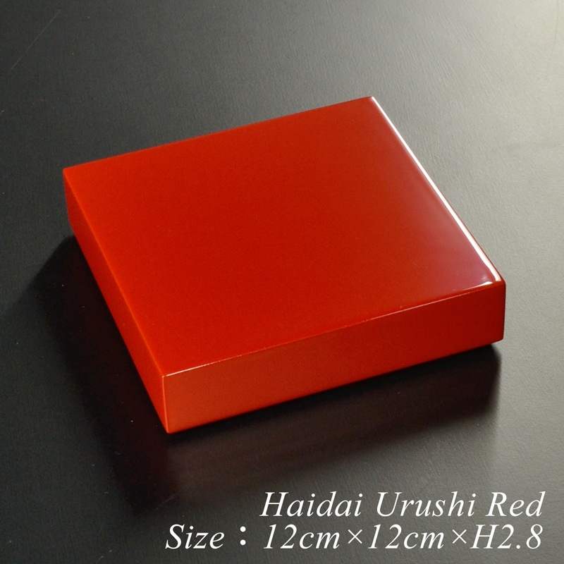 木製 三組盃用 杯台 朱 漆塗り