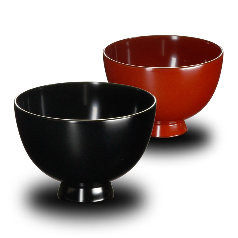 木製 汁椀 type1403 ペアセット 黒 朱 漆塗り