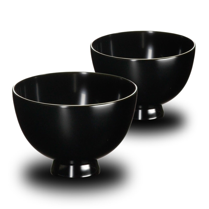 木製 汁椀 type1403 ペアセット 黒 朱 漆塗り