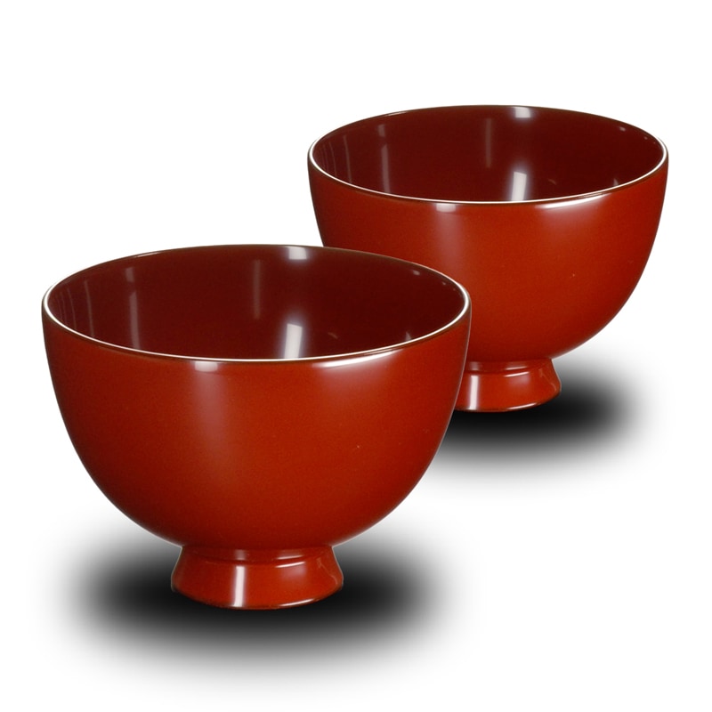 木製 汁椀 type1403 ペアセット 黒 朱 漆塗り