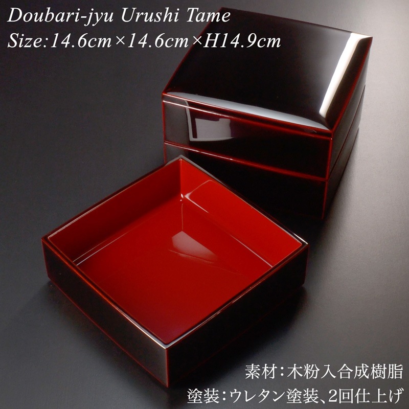 5寸 胴張 三段重 溜 漆塗り