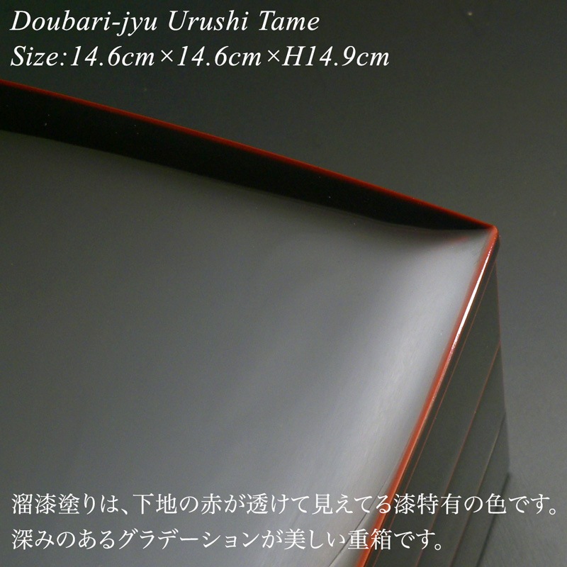 5寸 胴張 三段重 溜 漆塗り